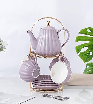 Amazon.com | CLAY TONIC- 8 OZ Fine China Purple Coffee Cup